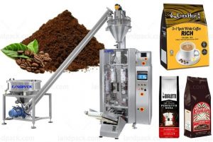آلة التعبئة والختم العمودية التلقائية لمسحوق القهوة مع آلة وضع العلامات Coffee Filling