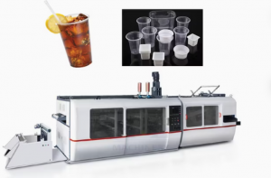 آلة صنع أكواب بلاستيك بالتحلل الحراري بتقنية التشكيل بالشفط التلقائي Plastic Cup Thermoforming Making Machine